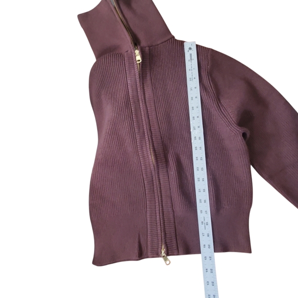 Varley Enrico Zip-through Ribbed Knit Jacket Coffee Bean Relaxed - Picture 11 of 13